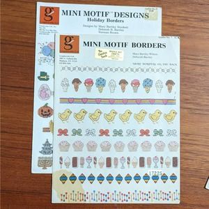 2 Mini Motif Borders Cross Stitch Pamphlets